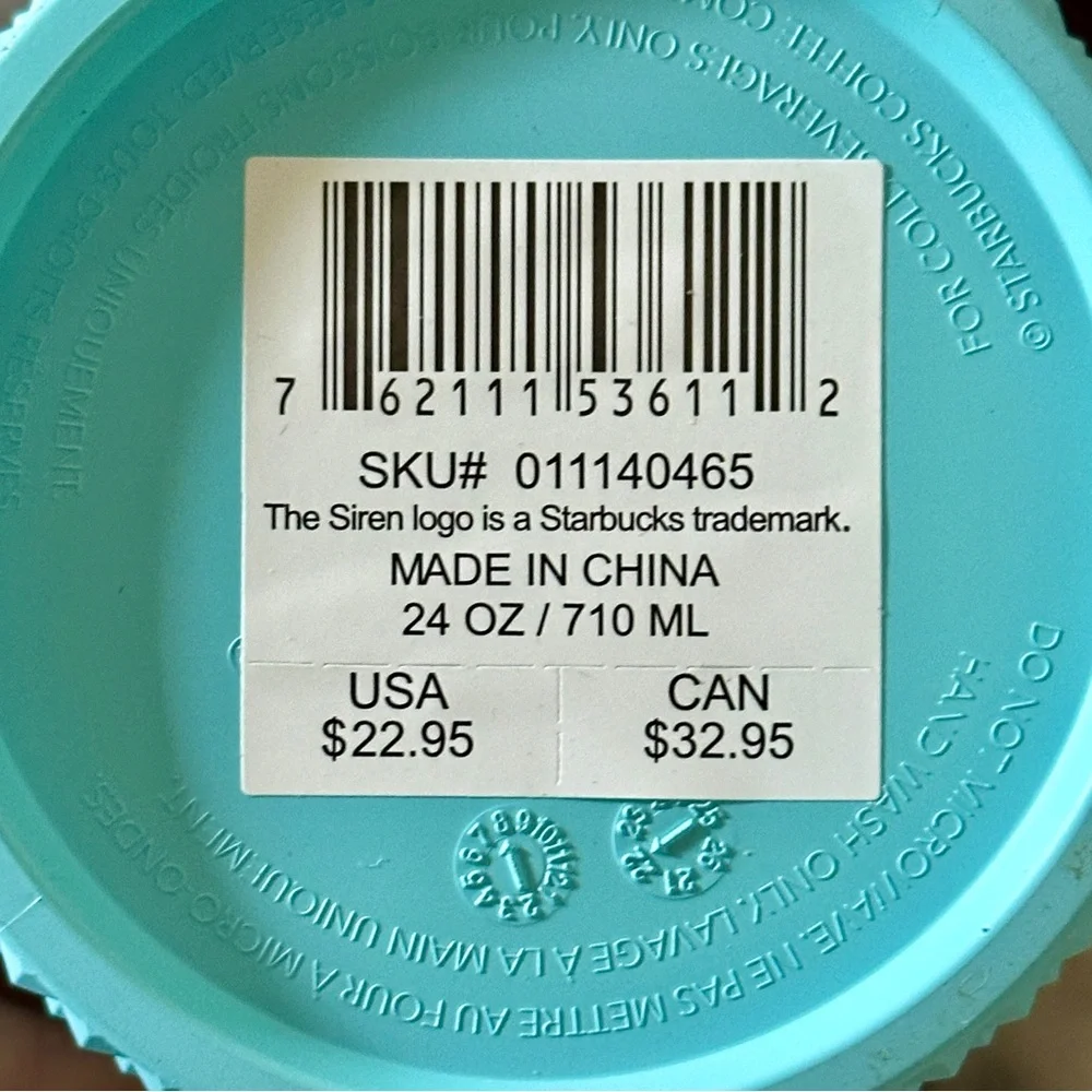 Starbucks Blue/Aqua Studded Gradient Ombre Tumbler Cup 24oz.